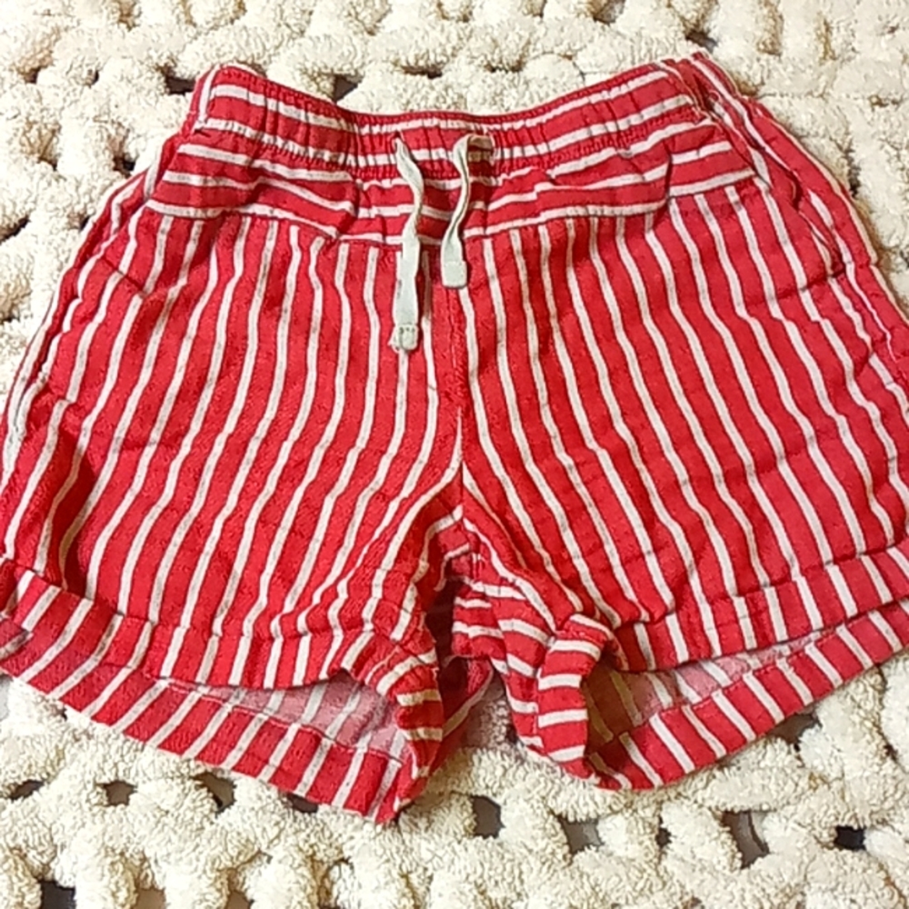 Striped Red and White Shorts